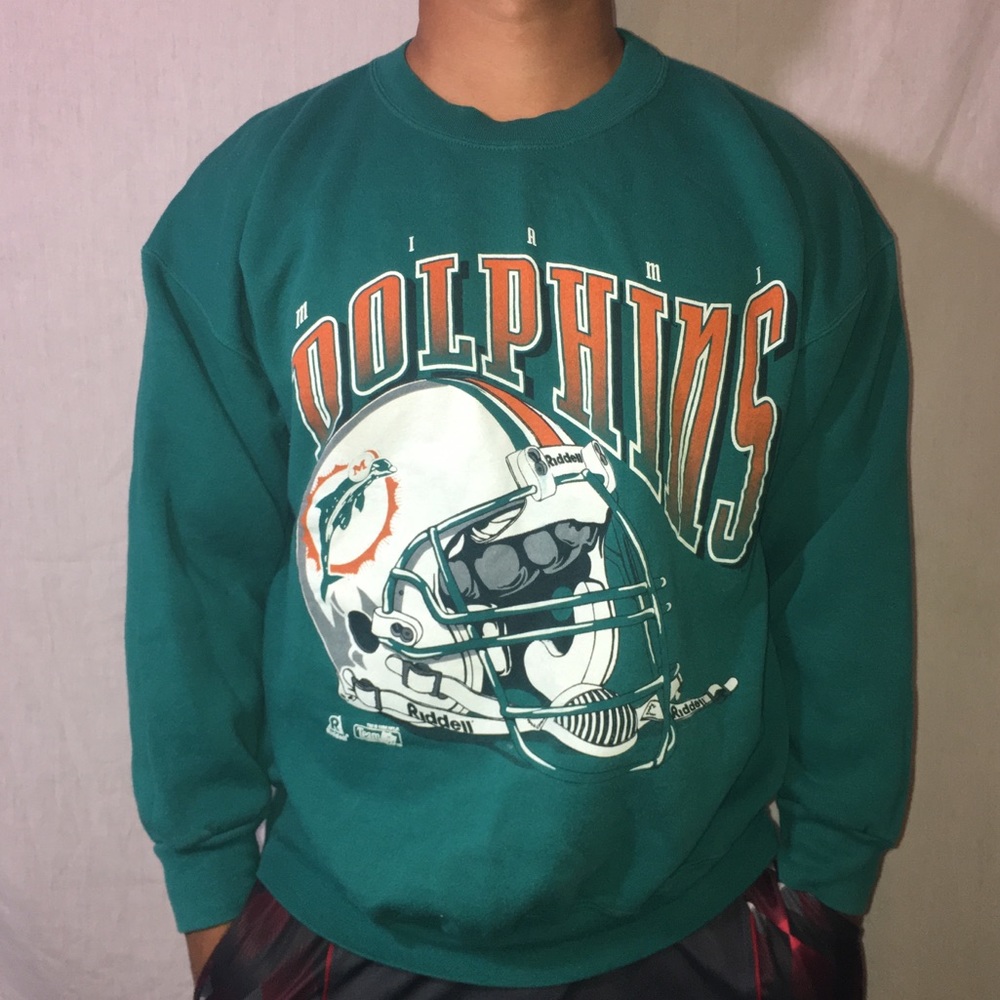 Vintage Riddell Crew Neck Miami Dolphins Sweater